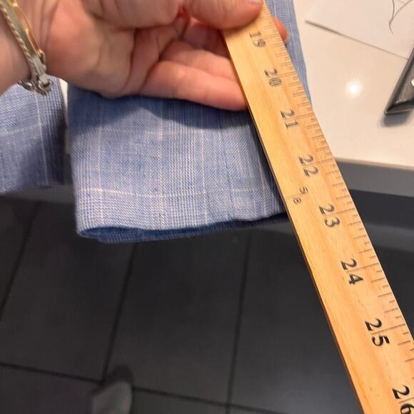 NWT Veronica Beard Blue Plaid Linen Cutaway Dickey Jacket Gold Buttons S… - Picture 13 of 13